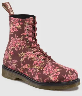 1460 Beckett Cherry Red Jouy Floral Canvas Boot