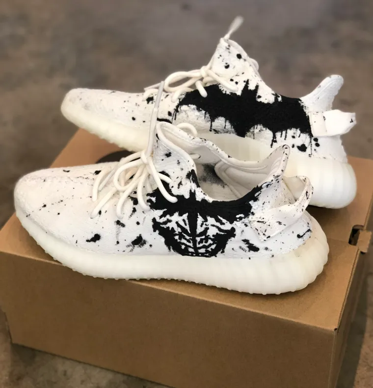 2 Pairs of Custom Yeezy's- Batman Inkblot & USA Theme- Custom Order