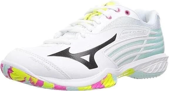 71GA2117 MIZUNO Badminton Shoes WAVE CLAW White Black Yellow US 7.5 / JP 25.5 cm