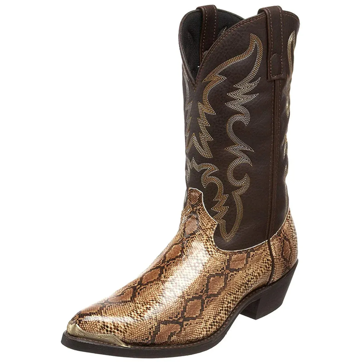 Ashore Shop Snake Pattern Cowboy Boots Retro  Western Boots Plus Size 38-48 Unisex Shoes Botas