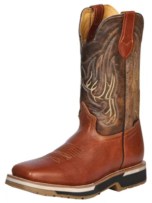 Botas de Trabajo Rodeo de Tubo Pull-On con Punta Suave de Piel Genuina para Hombre 'Establo' - ID: 41540