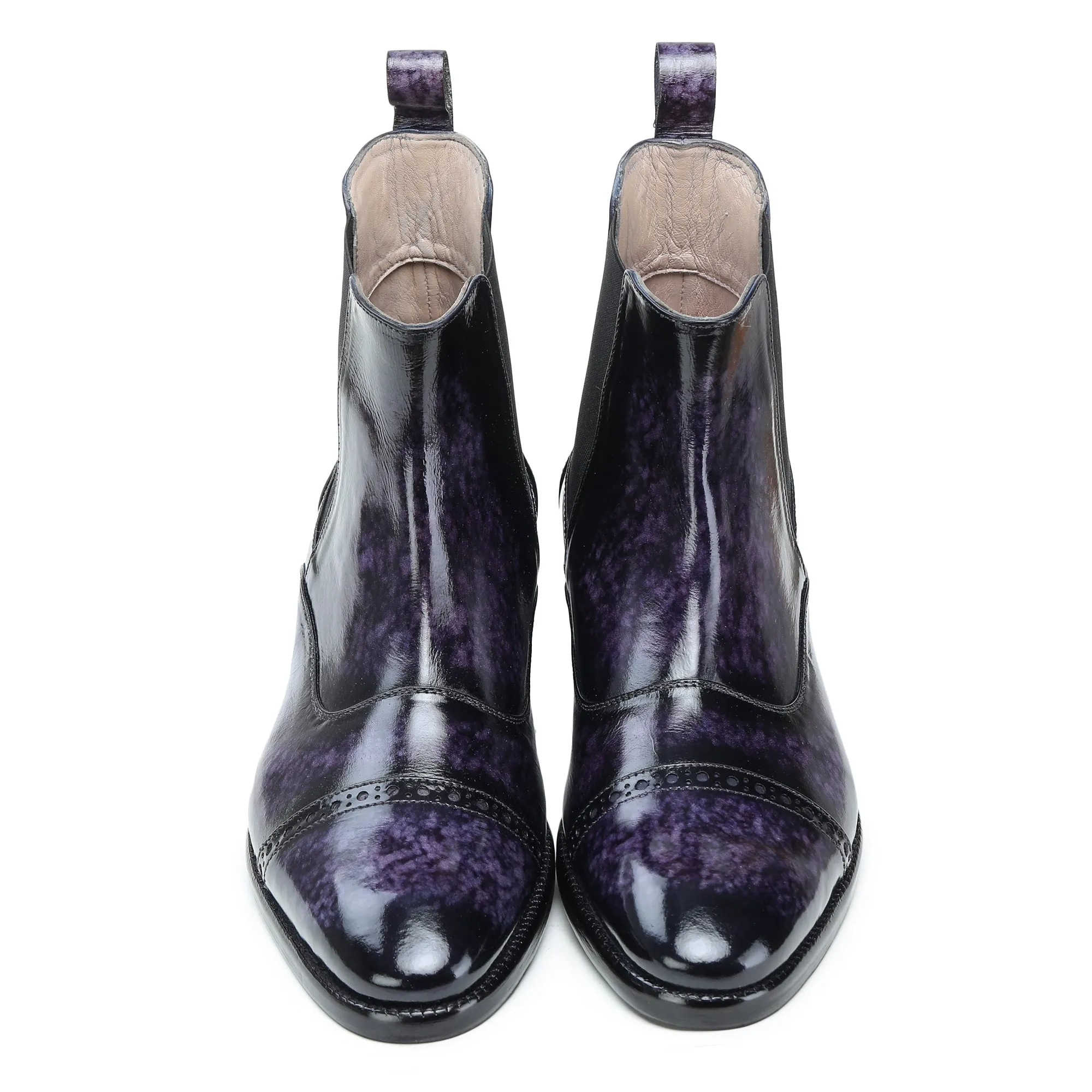 Captoe Chelsea Boots- Purple