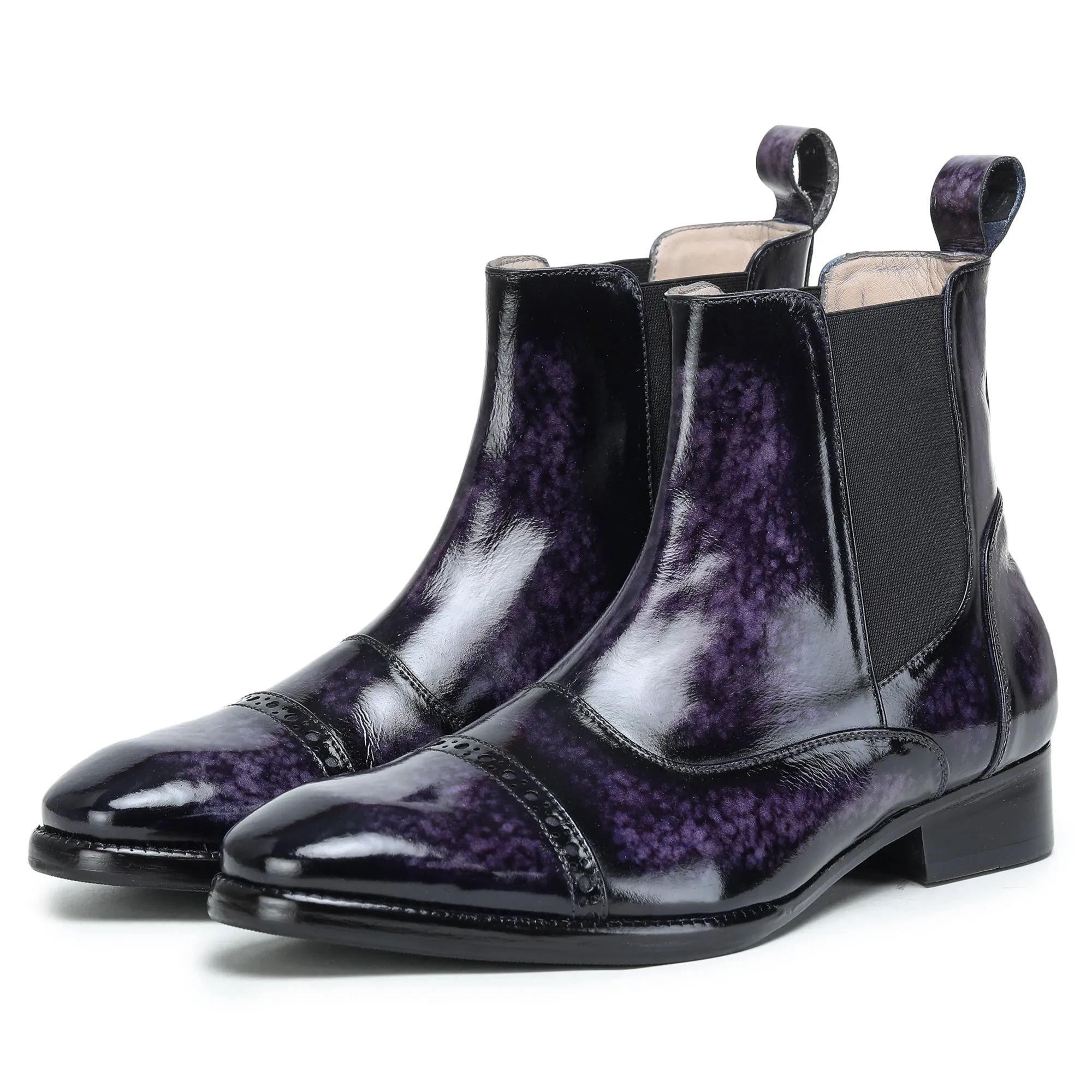 Captoe Chelsea Boots- Purple