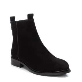 CARMELA Black Suede Flat Ankle Boot 160930