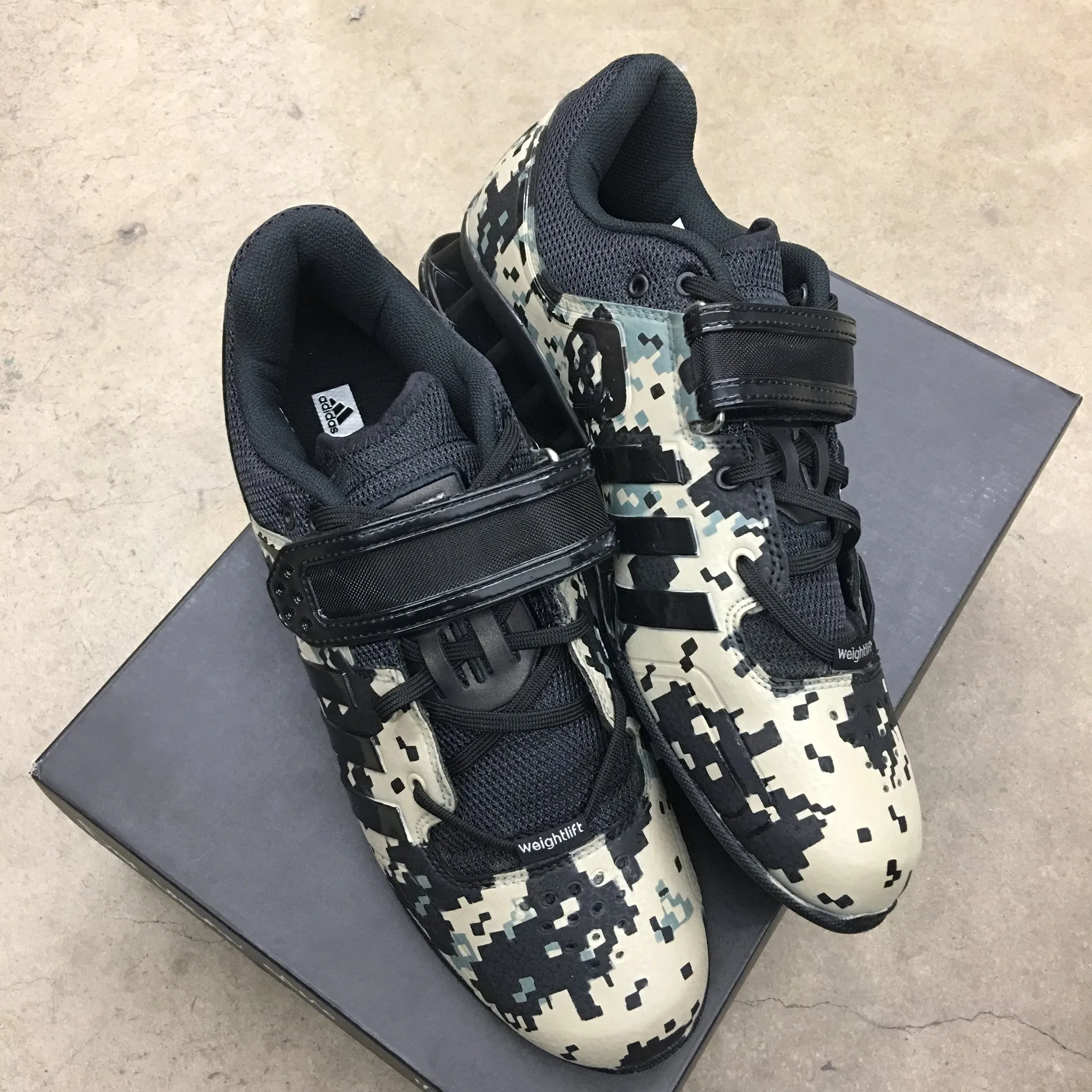 Custom Painted Adidas Adipower Lifters- Digital Camo