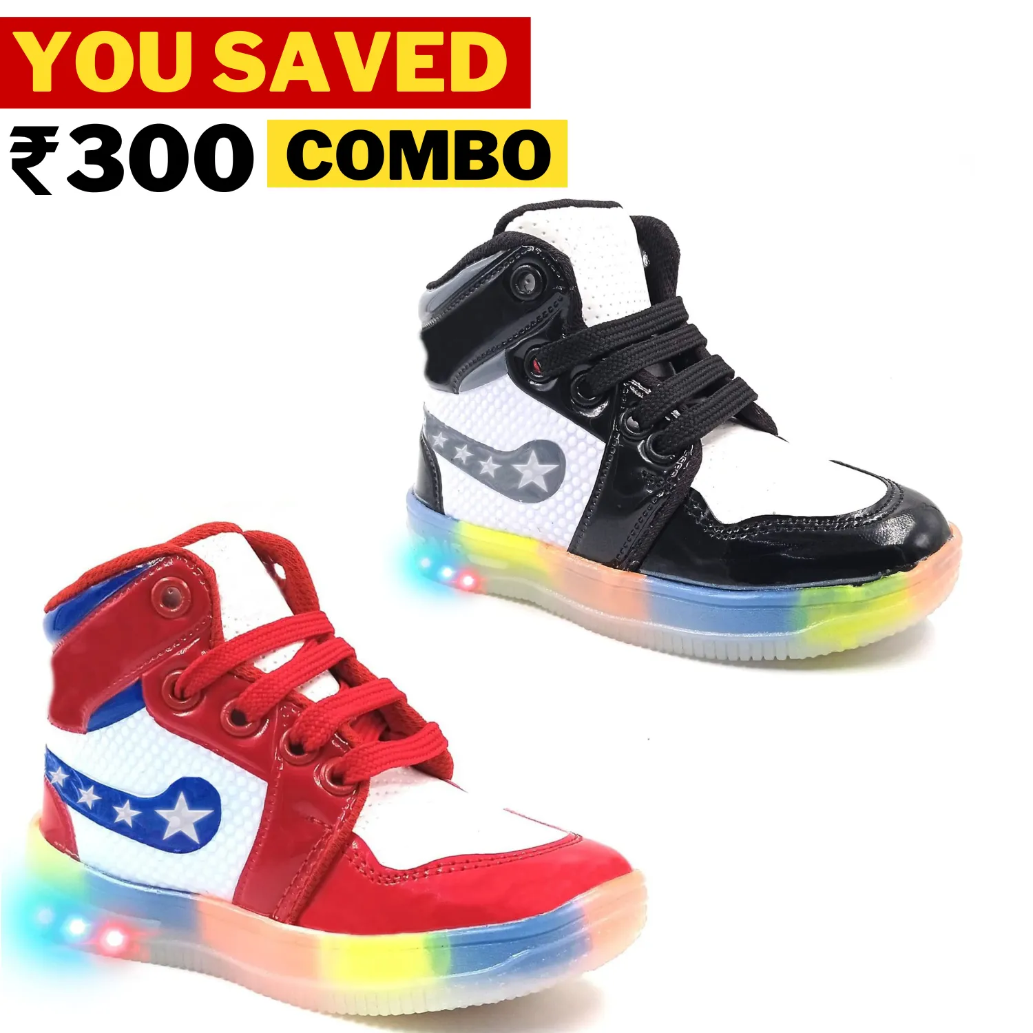 Elegant LED Kids Sneakers | Combo (Qnty 2)