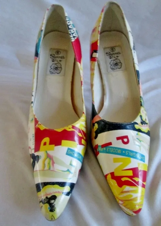 Funky Womens SUMMER RIO Pinup Girl Graphic Party Prom Pumps Shoes 6