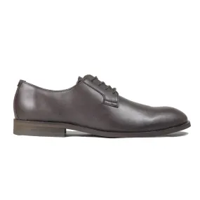 'Gideon' classic vegan derby round toe by Zette Shoes - dark chestnut