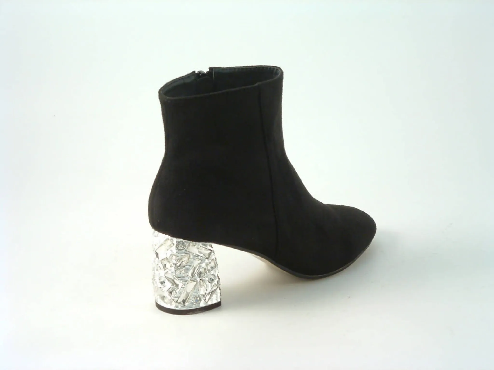 Glitz Shoes Sabatine Glitter Heel Suede Ankle Boot