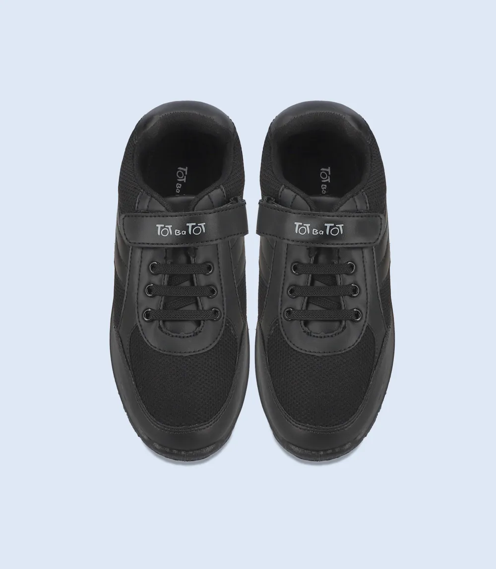 KB0154-BLACK-School Shoes For Boys