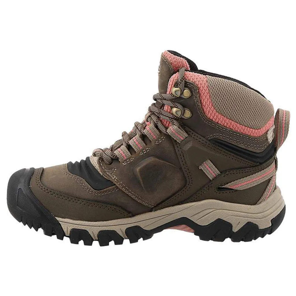 Keen Womens Boots Ridge Flex Mid WP Lace-Up Ankle Hiking Leather Textile - UK 7.5