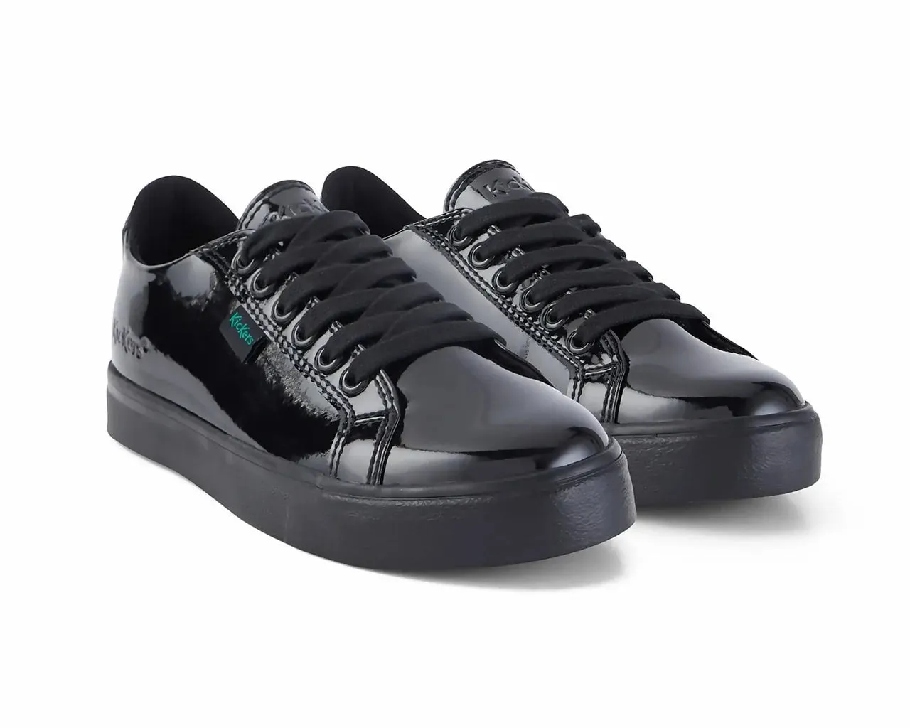 Kickers Kid's Tovni Lacer Patent Leather JF 115960 Shoes Black