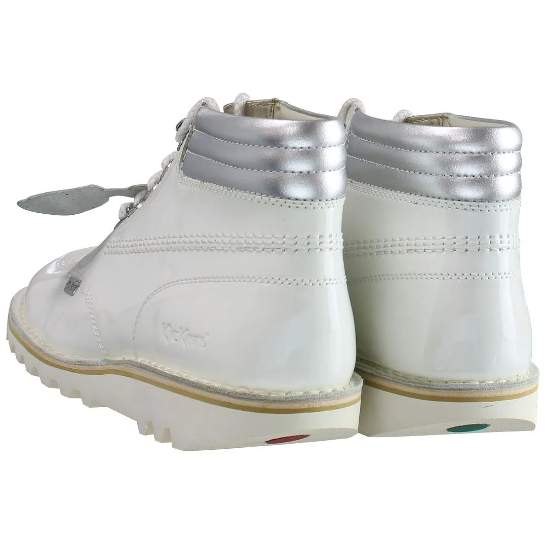 Kickers Throwback Ankle Womens White Boots