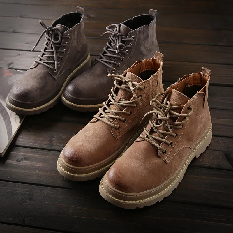 Mens Outdoor Non Slip Sneaker autumn winter men's workwear Martin boots men's shoes