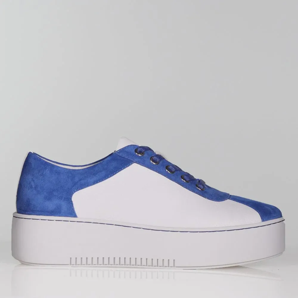 Minx Strike Cobalt Suede White Nappa Sneaker