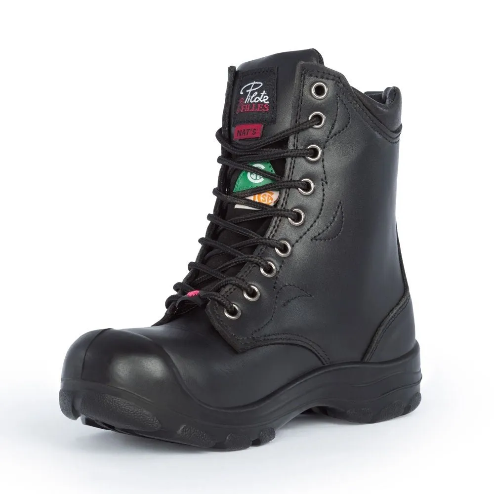 P&F S552 Women's 8 Steel Toe Leather Work Boot - Black