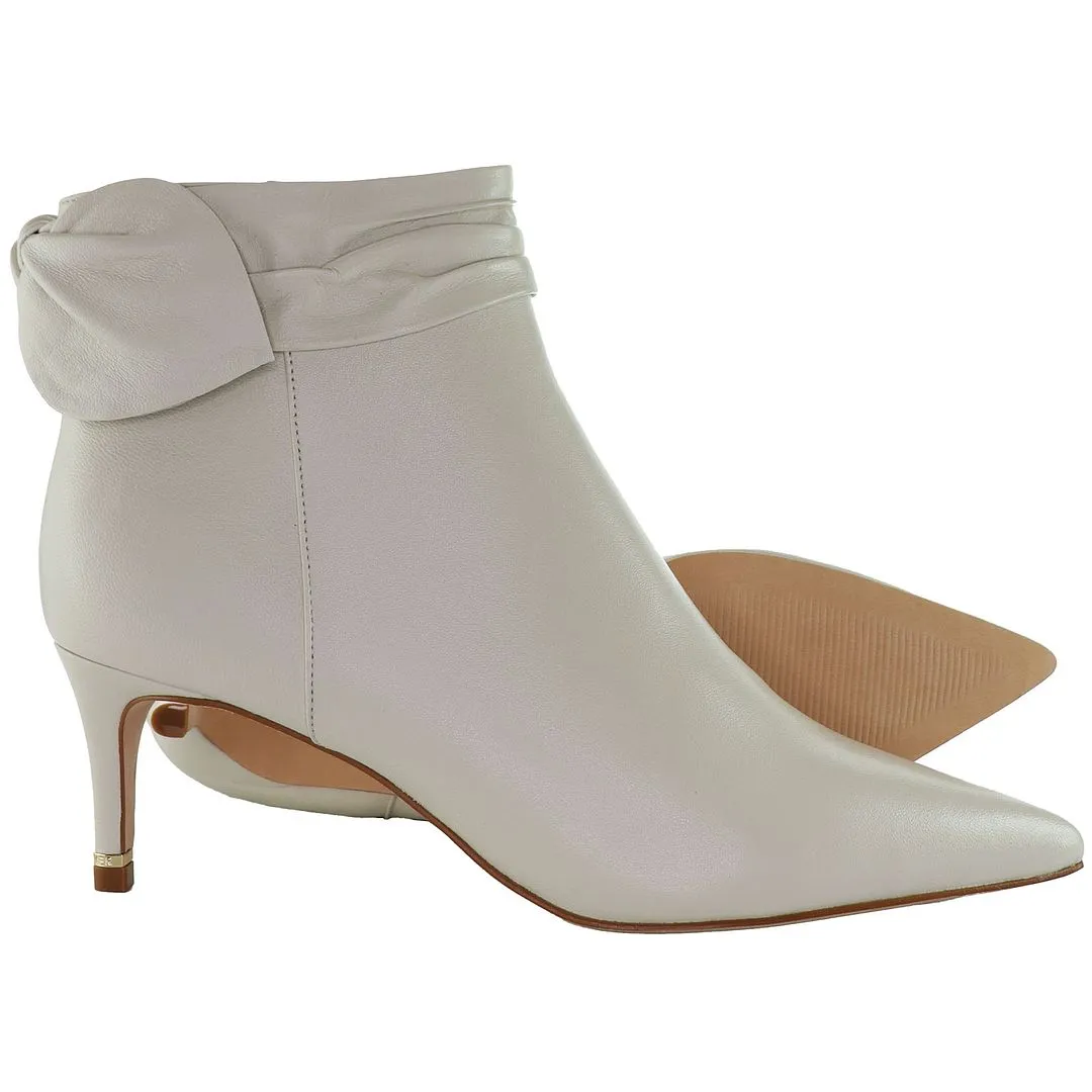 Ted Baker Yonas Bow Womens White Ankle Boots