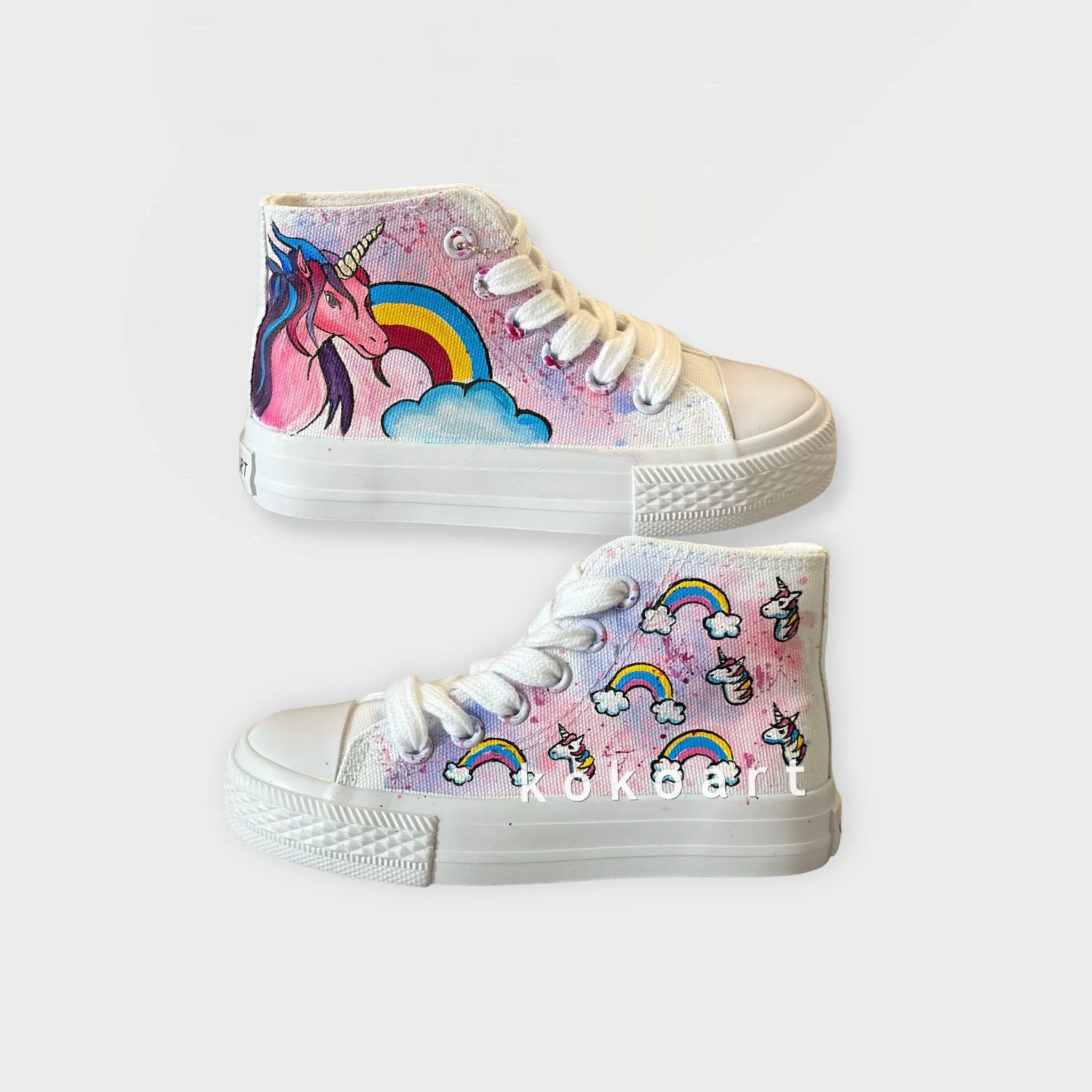 Unicorns and Rainbows Hand Painted Shoes