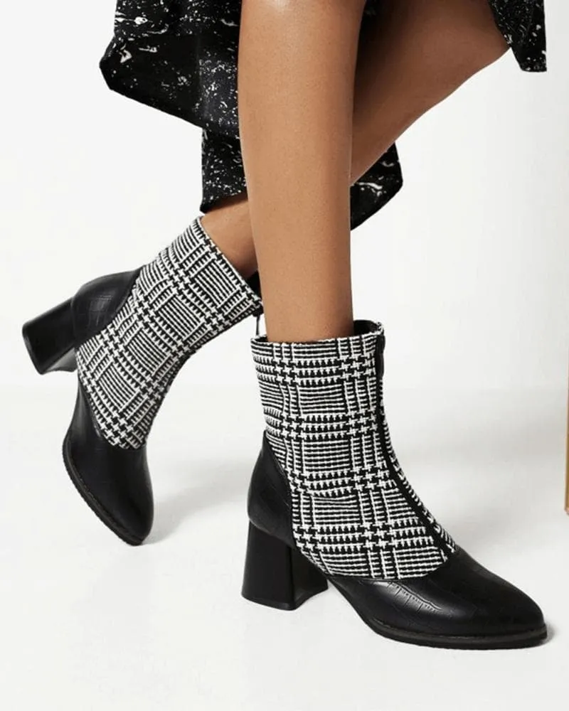 Women's Fashion Split Joint Zipper Boots