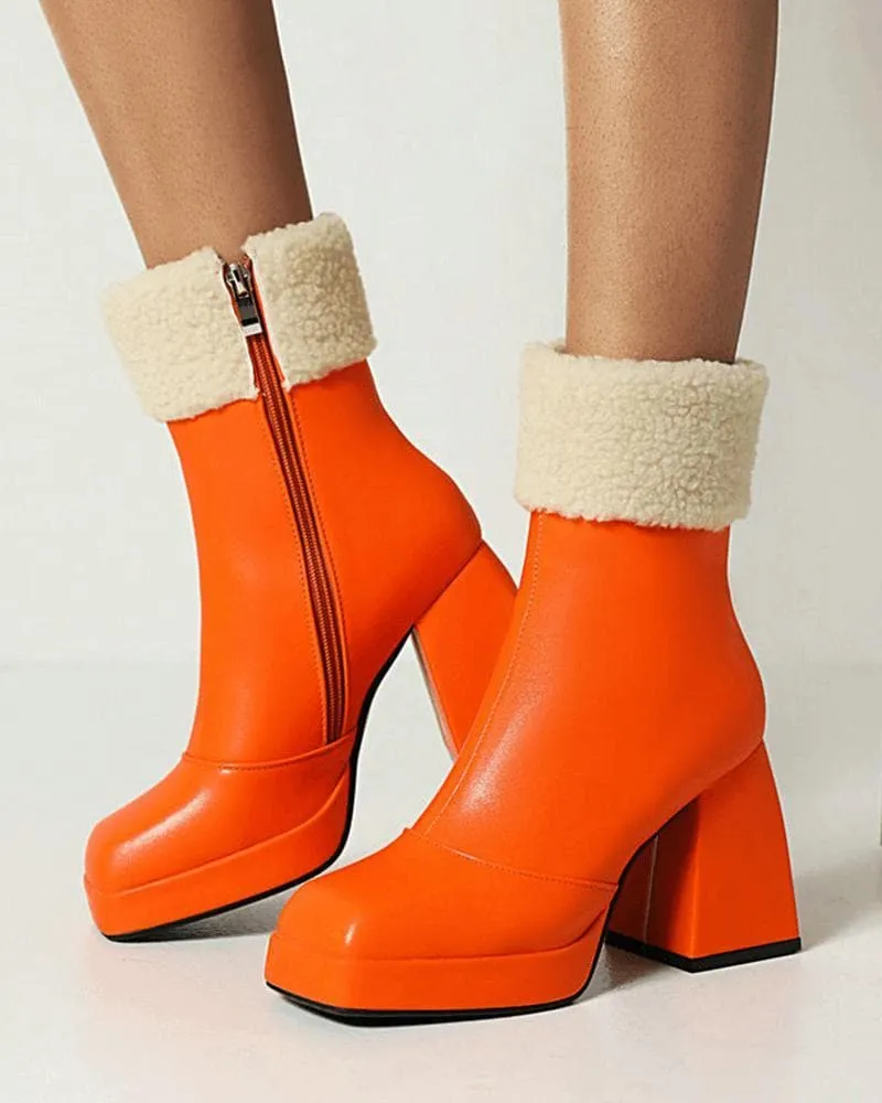 Women's Fashion Web celebrity style Zipper Boots