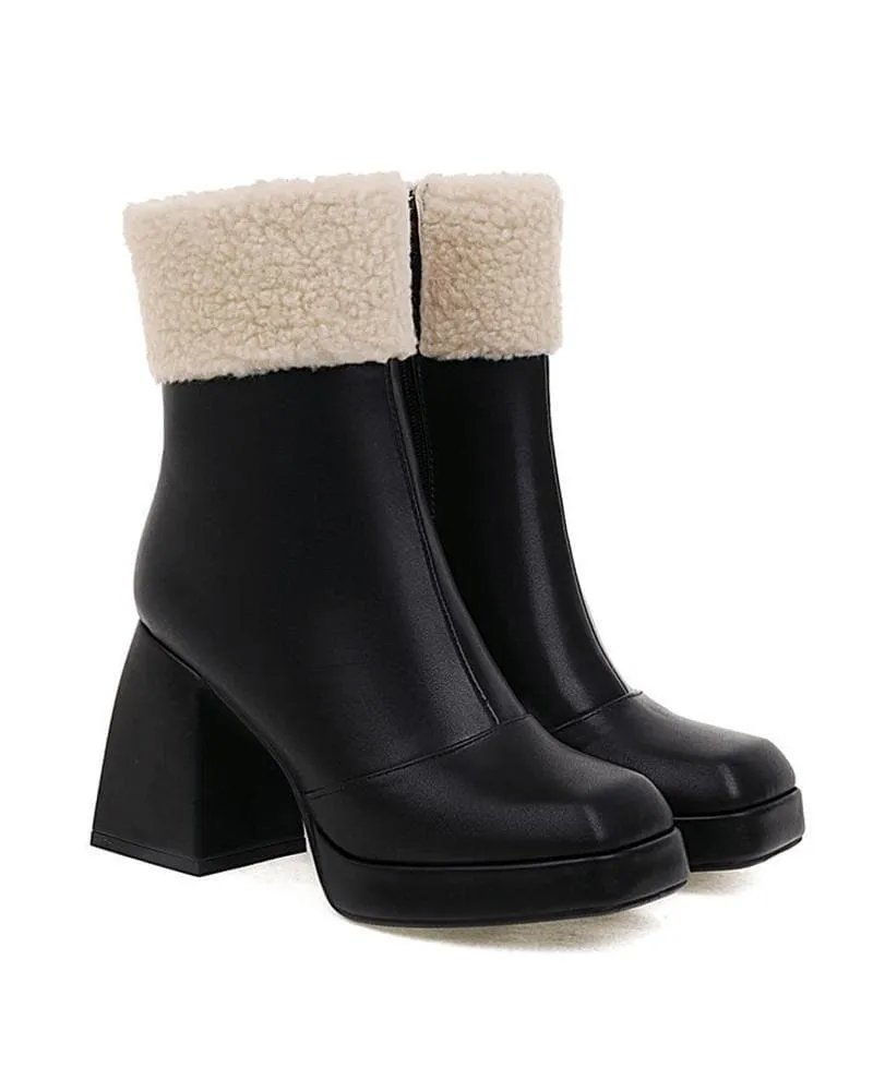 Women's Fashion Web celebrity style Zipper Boots