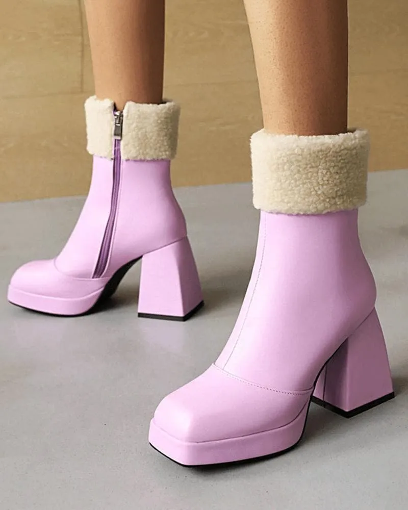 Women's Fashion Web celebrity style Zipper Boots