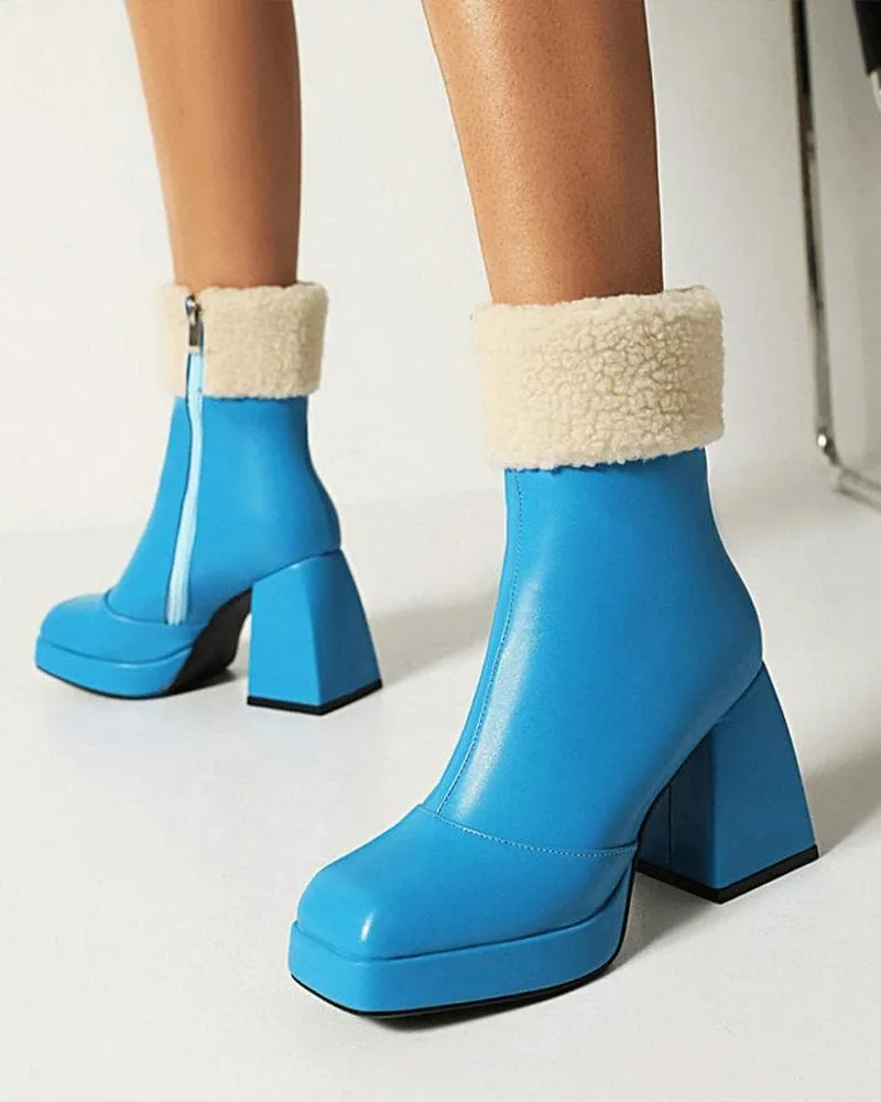 Women's Fashion Web celebrity style Zipper Boots