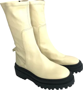 ZARA Cream Chunky Sole Ankle Sock Boots UK 5 EU 38 👠